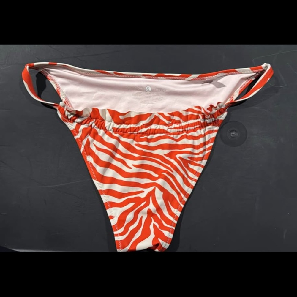 Orange Zebra Print Bikini Bottom